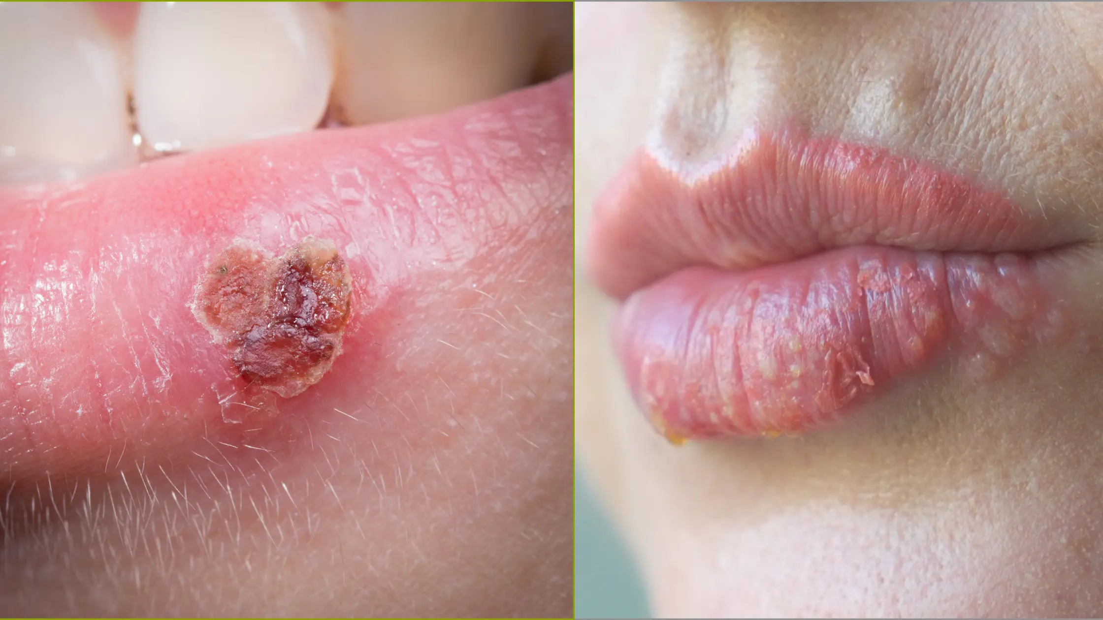 cold sore vs pimple on lip
